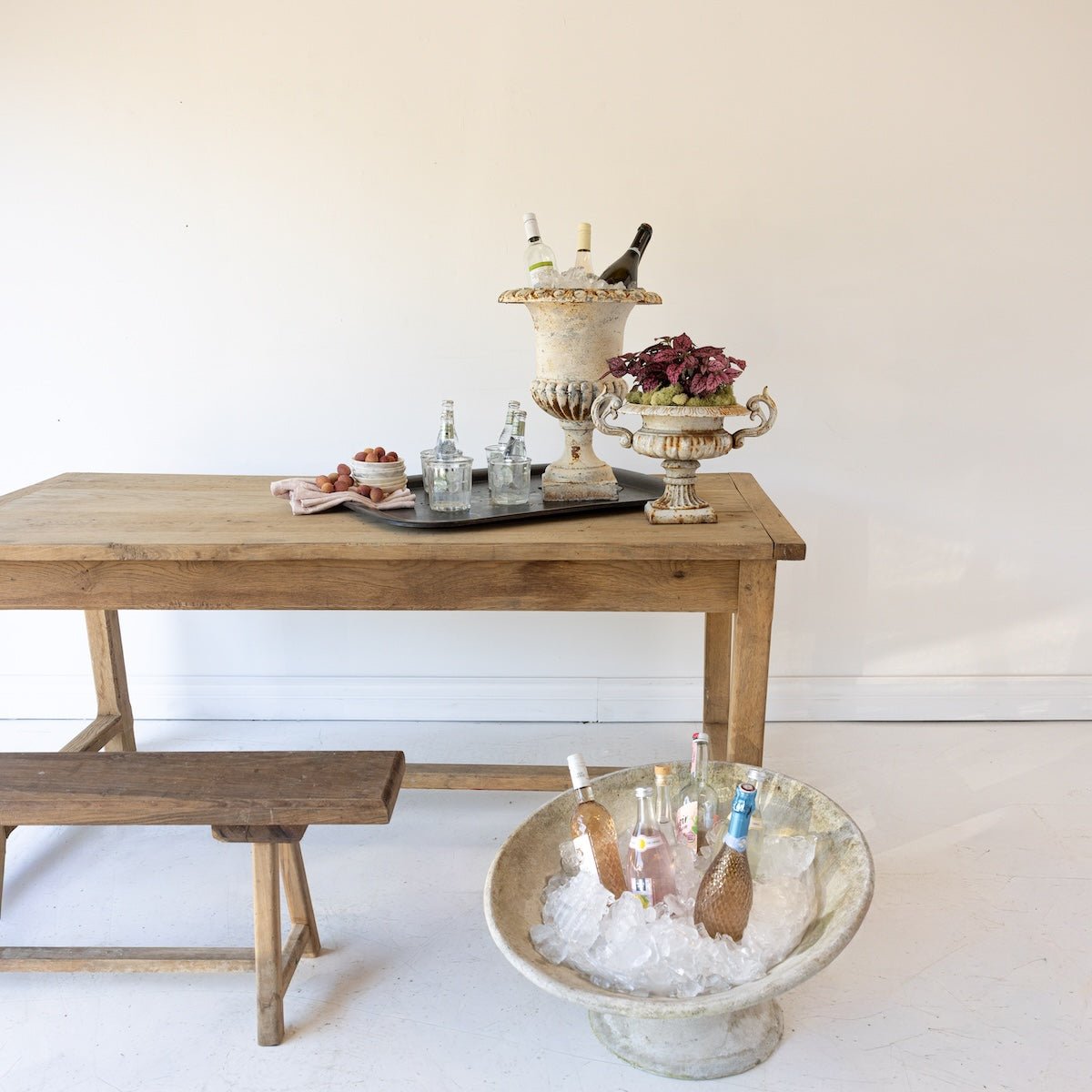 Vintage Oak Outdoor Table - elsie green - Furniture