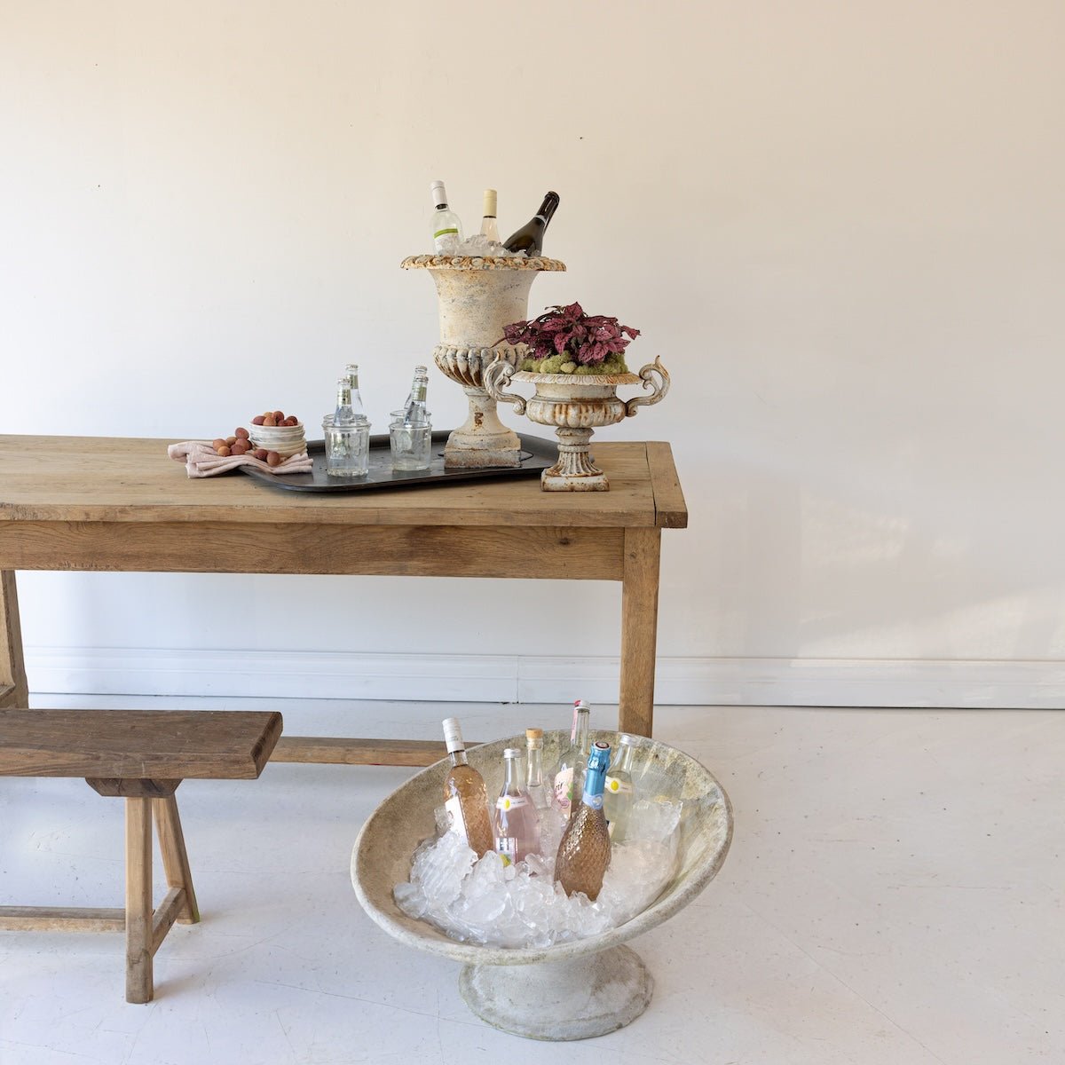 Vintage Oak Outdoor Table - elsie green - Furniture