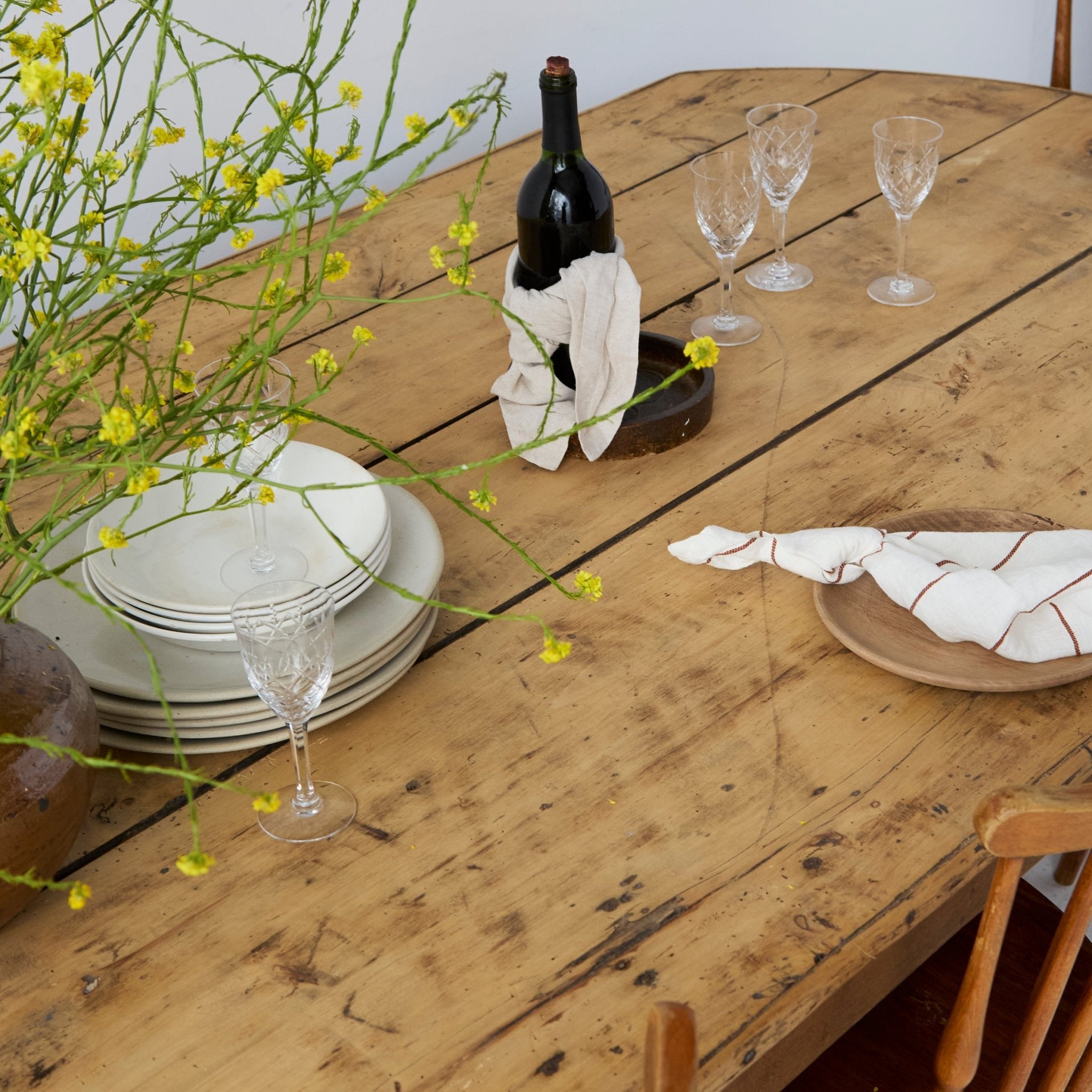 Vintage Oval Farm Table - elsie green - furniture