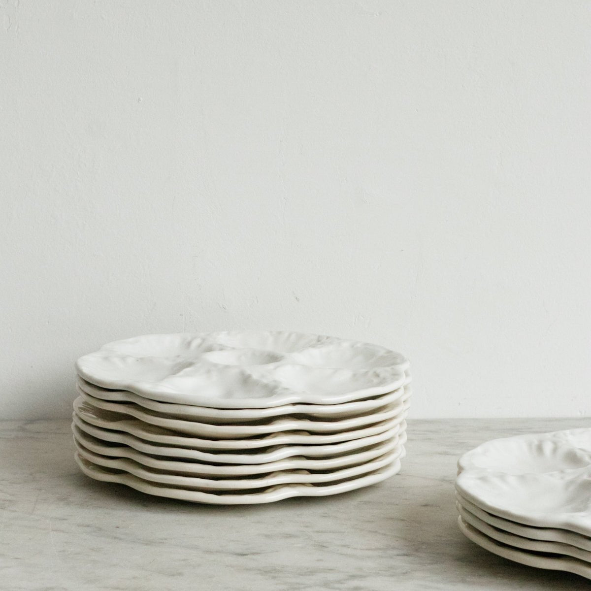 Vintage Oyster Plate Set Of 12 - elsie green - The French Kitchen