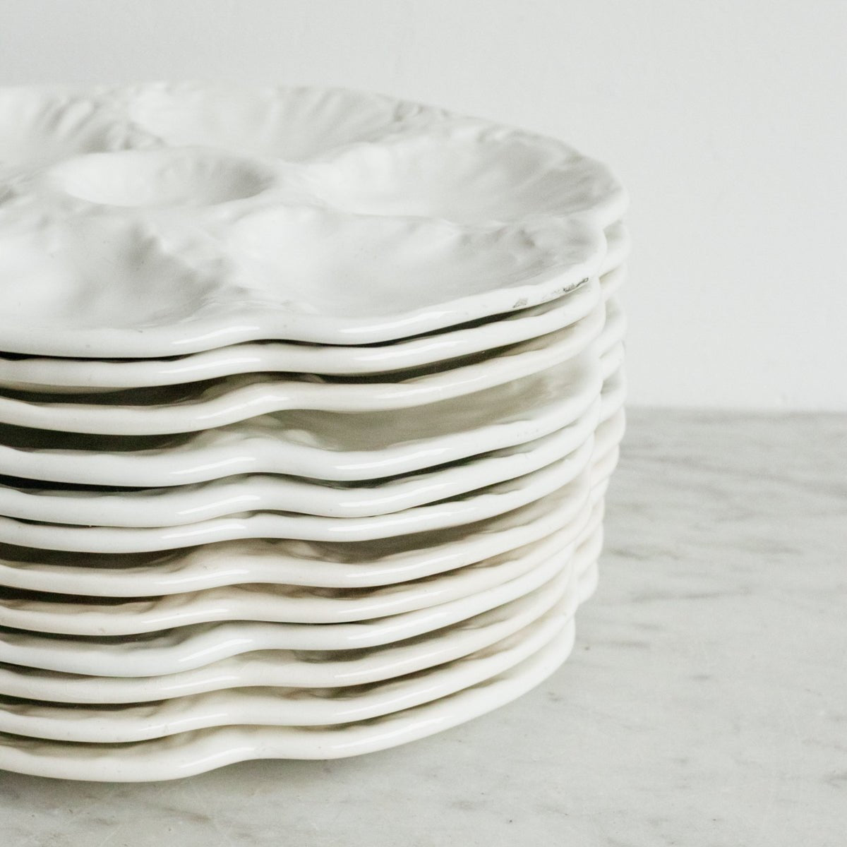 Vintage Oyster Plate Set Of 12 - elsie green - The French Kitchen