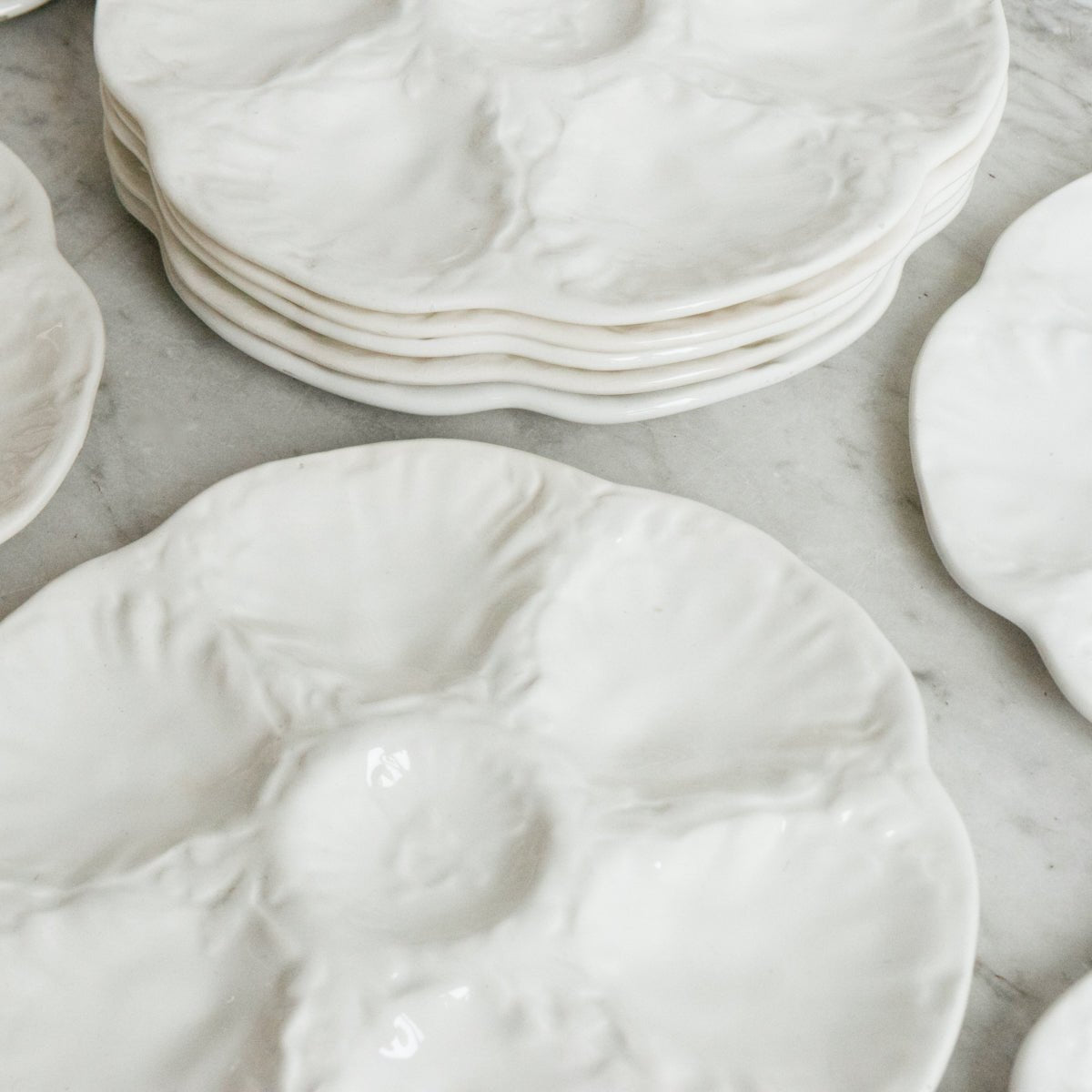 Vintage Oyster Plate Set Of 12 - elsie green - The French Kitchen