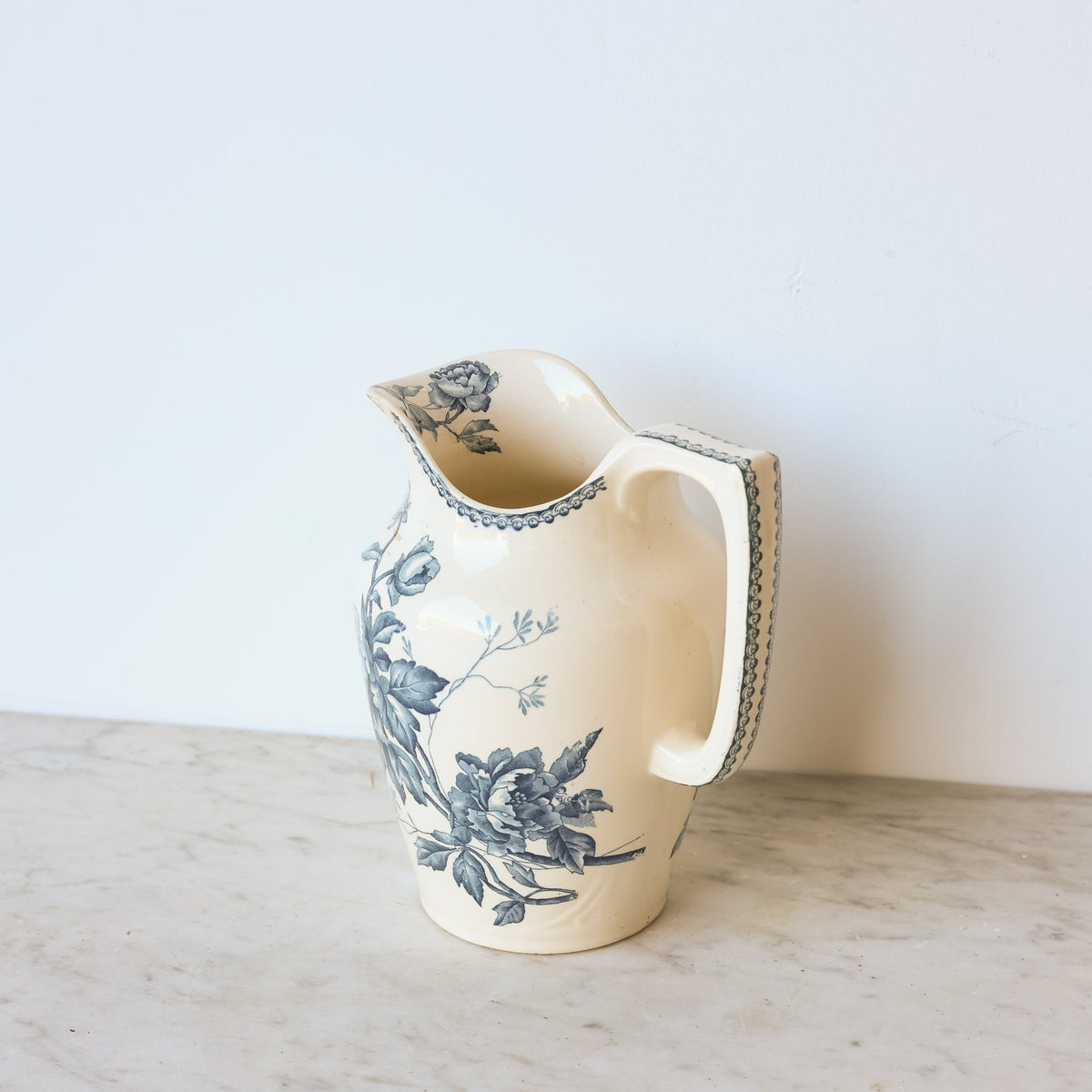Vintage Pivoine Transferware Pitcher - elsie green - the french kitchen