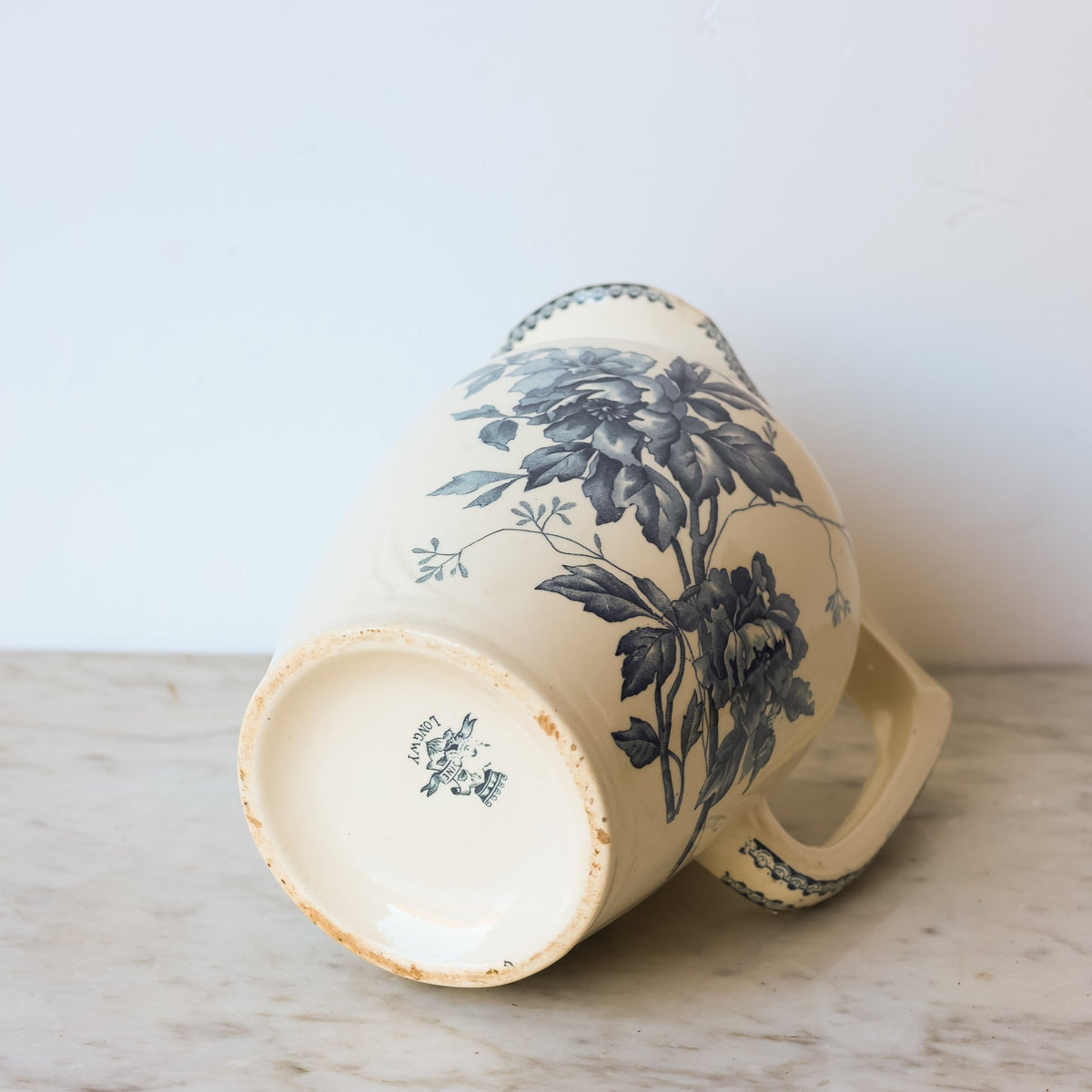 Vintage Pivoine Transferware Pitcher - elsie green - the french kitchen