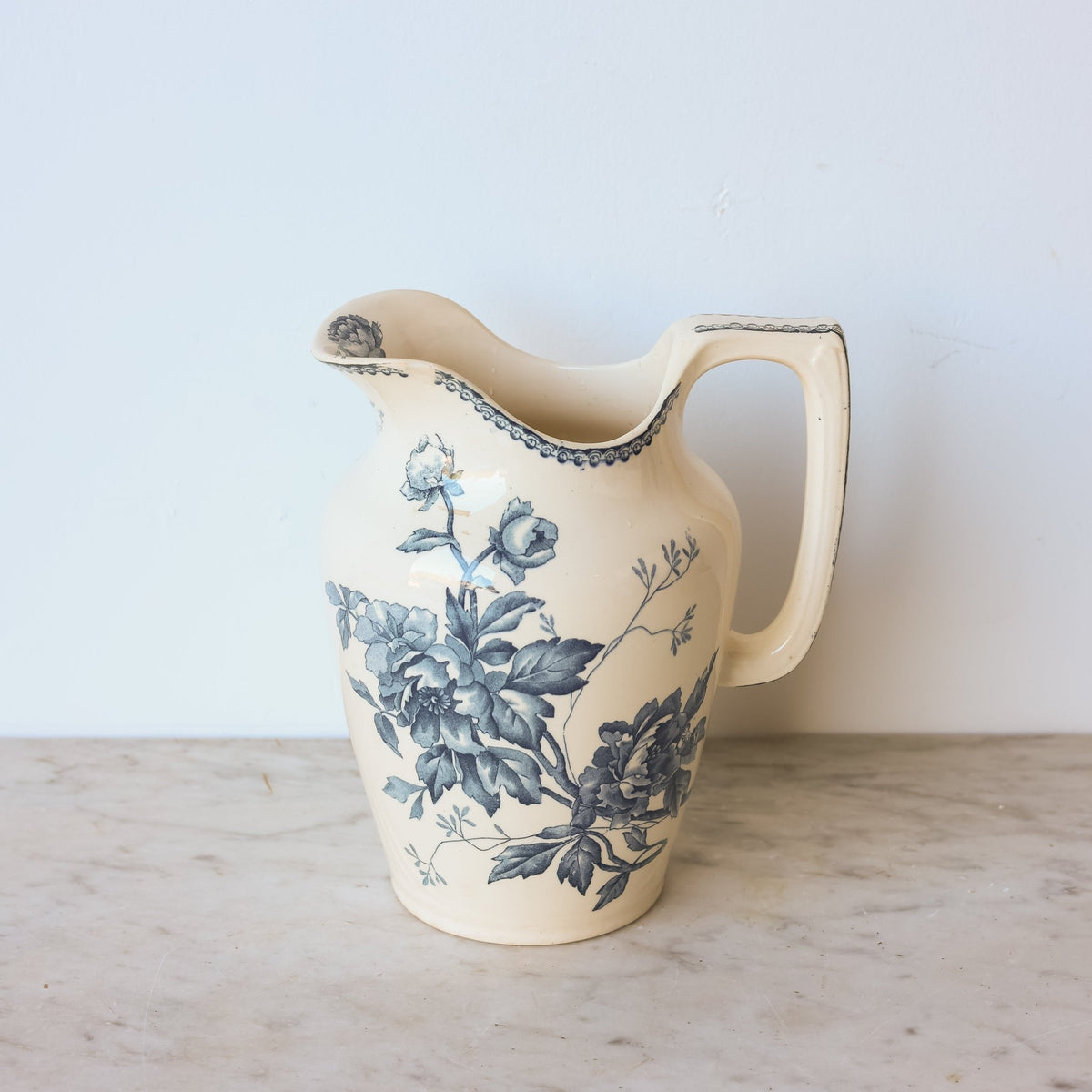 Vintage Pivoine Transferware Pitcher - elsie green - the french kitchen