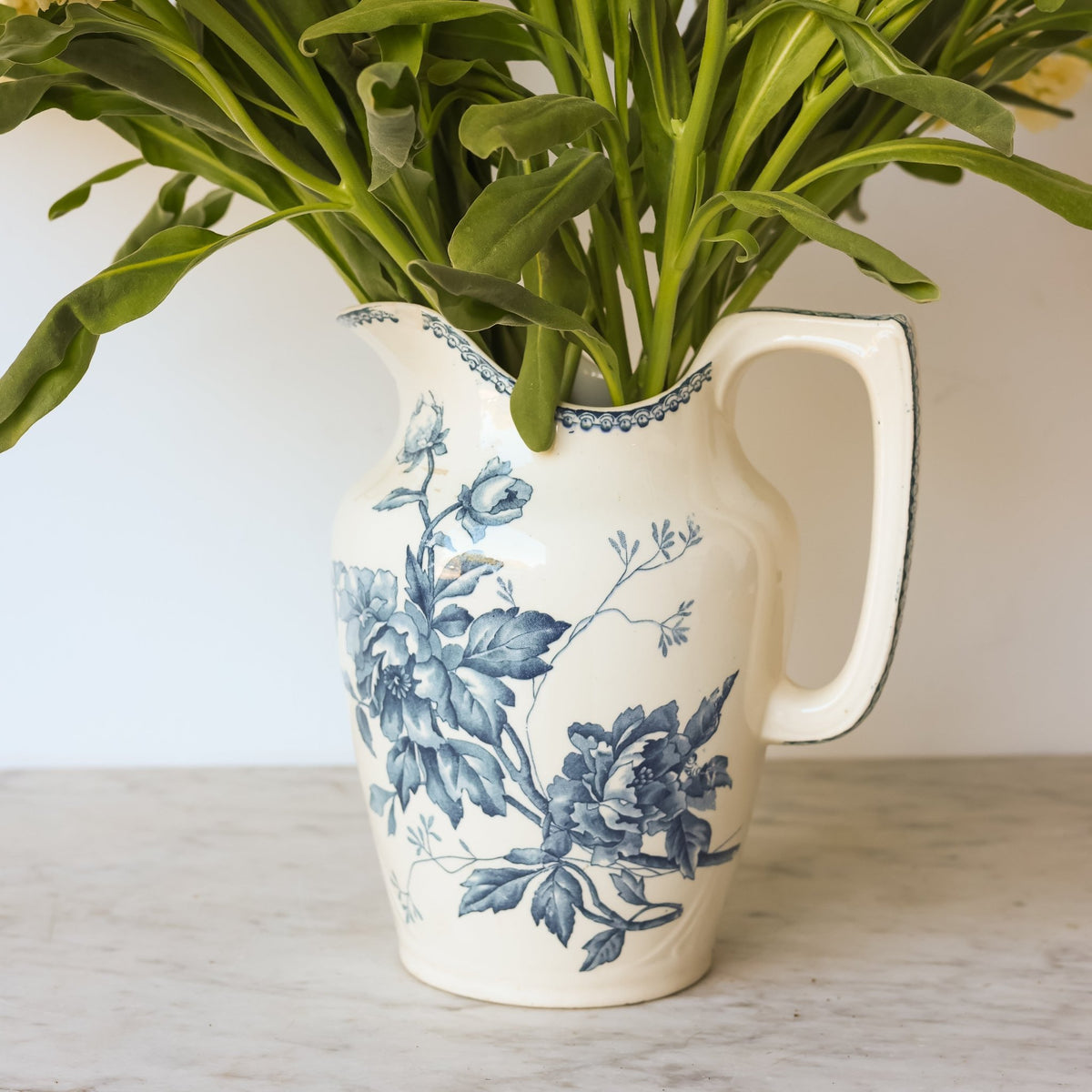 Vintage Pivoine Transferware Pitcher - elsie green - the french kitchen