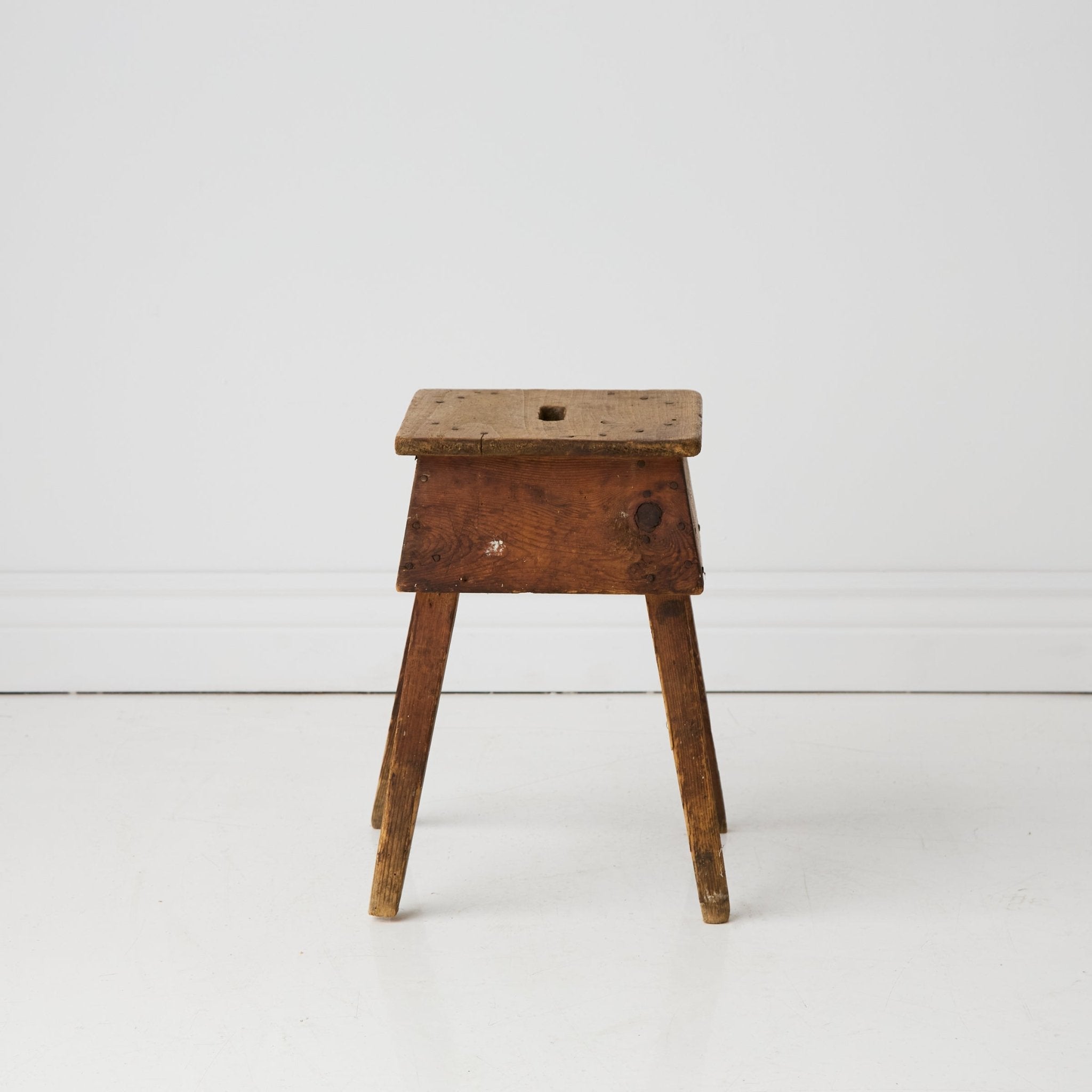 Vintage Raw Wood Stool - elsie green - furniture