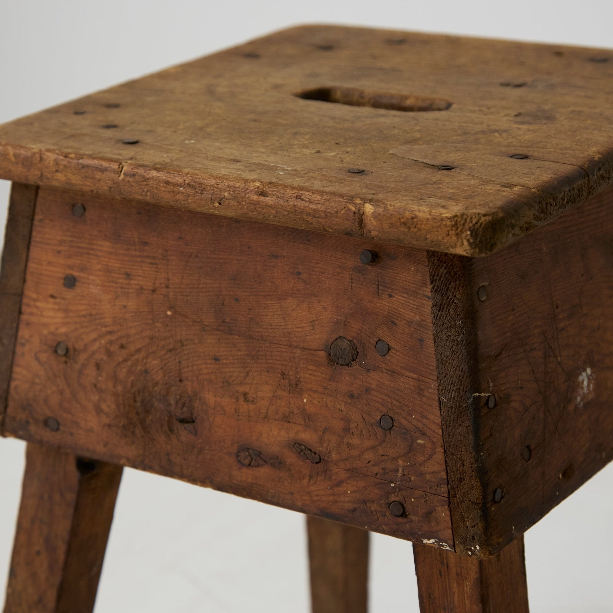 Vintage Raw Wood Stool - elsie green - furniture