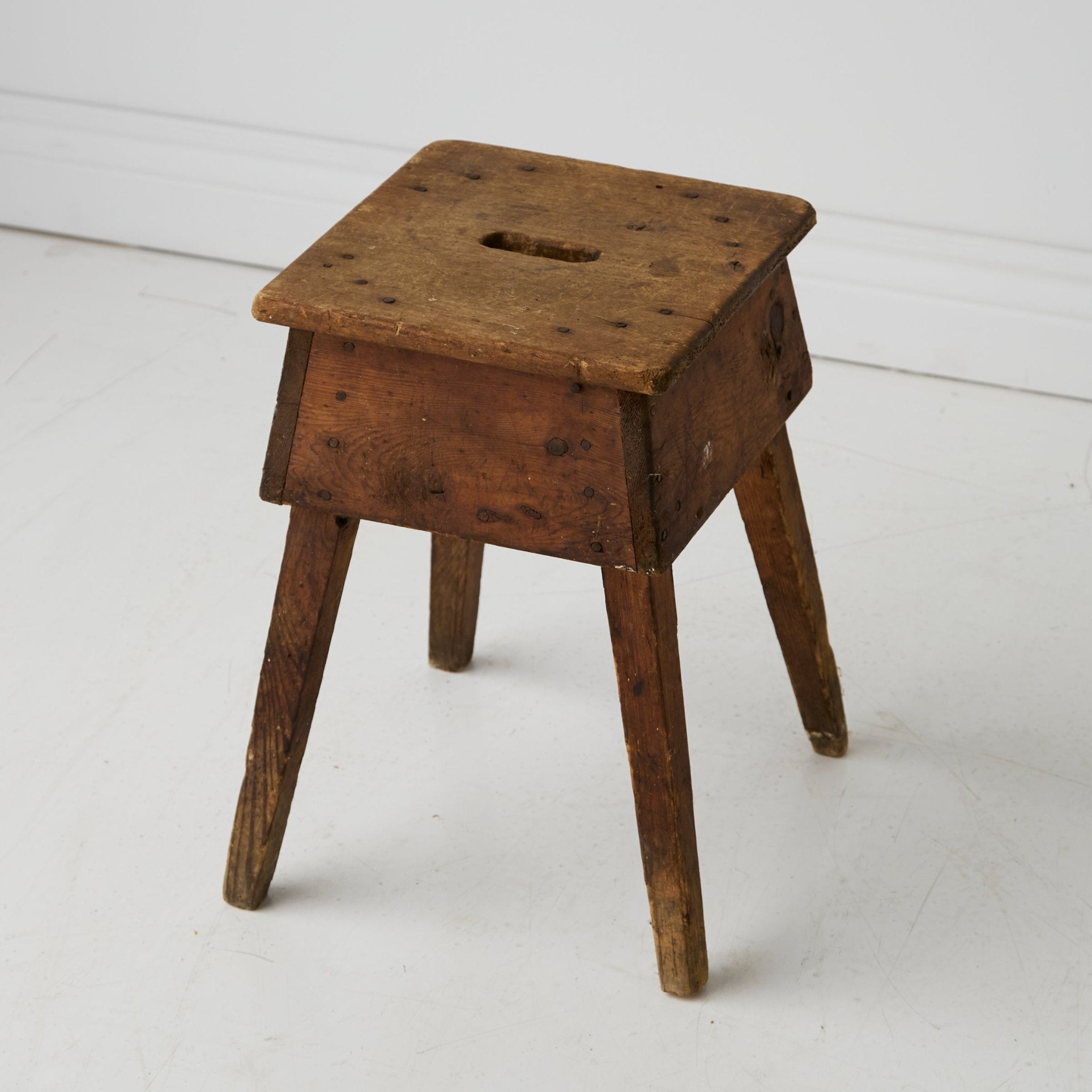 Vintage Raw Wood Stool - elsie green - furniture