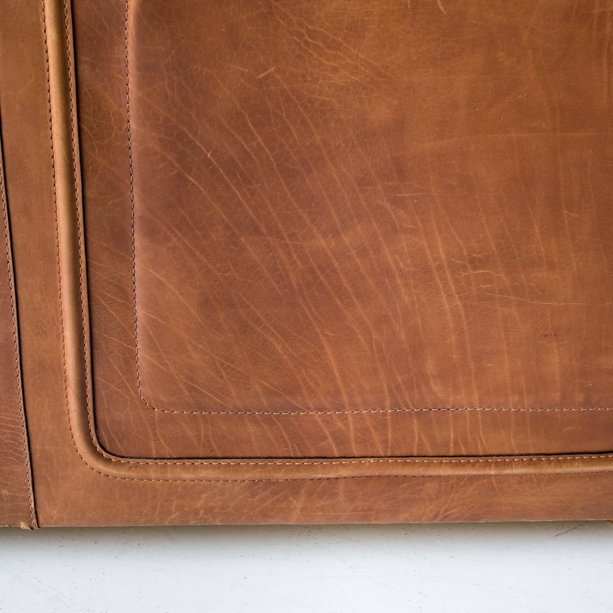 Vintage Roche Bobois Leather Loveseat - elsie green - furniture