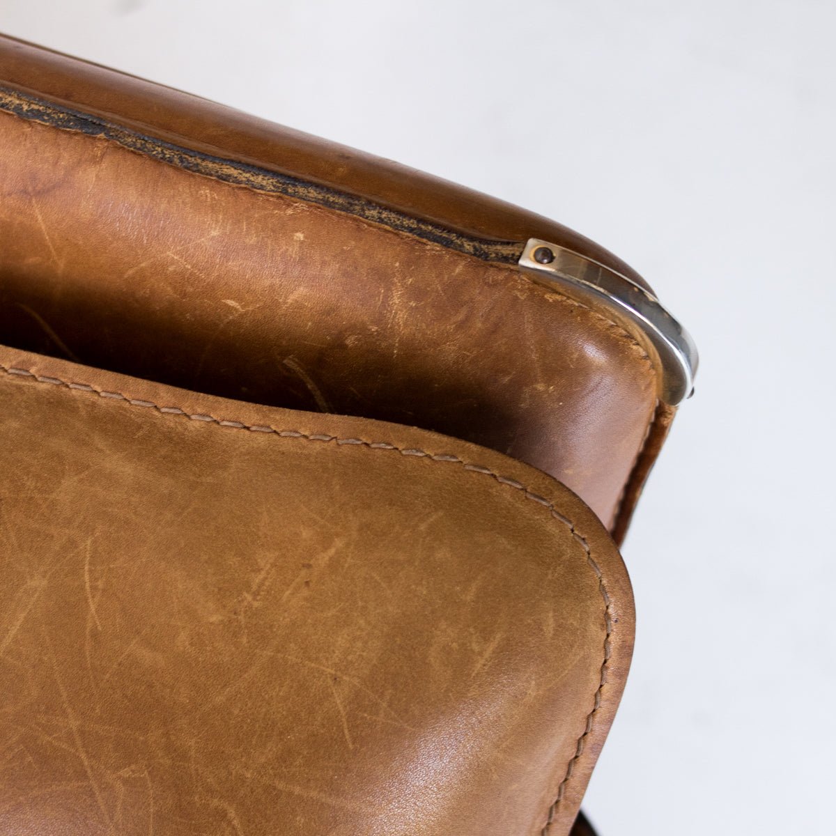 Vintage Roche Bobois Leather Loveseat - elsie green - furniture