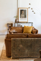 Vintage Roche Bobois Leather Loveseat - elsie green - furniture