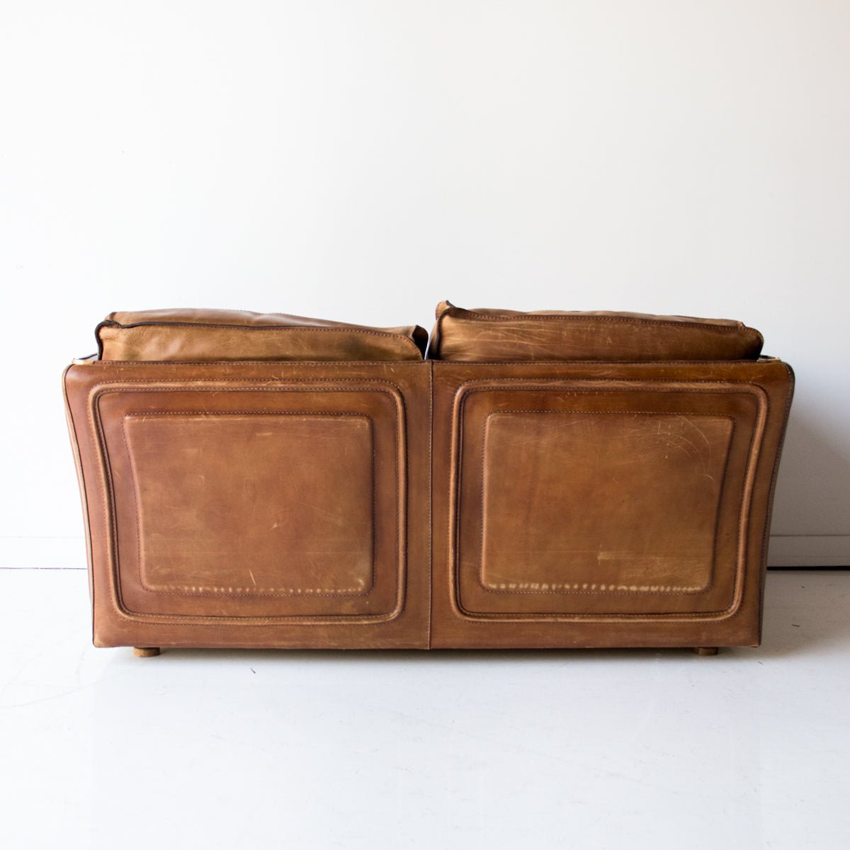 Vintage Roche Bobois Leather Loveseat - elsie green - furniture