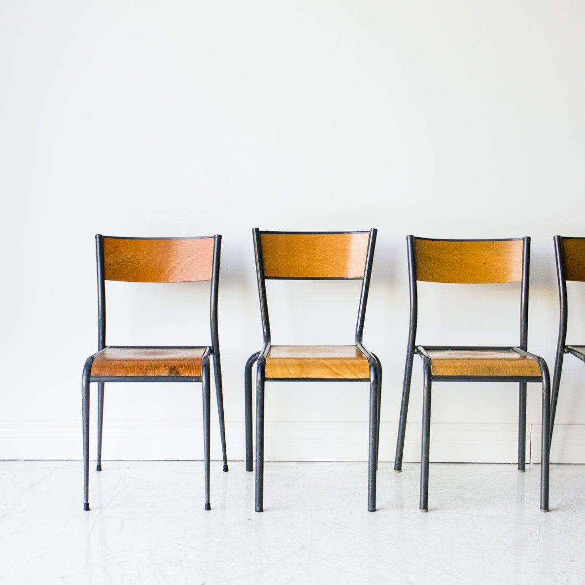 Vintage School Chair Eclectic Set of 4 - elsie green - Furniture