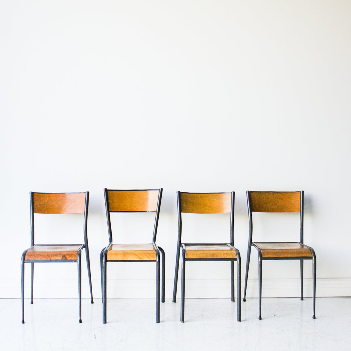 Vintage School Chair Eclectic Set of 4 - elsie green - Furniture