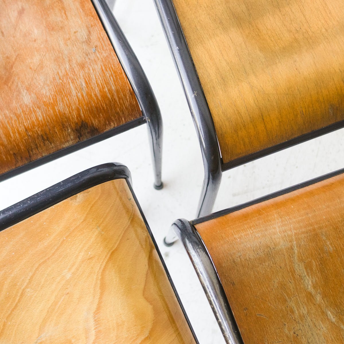 Vintage School Chair Eclectic Set of 4 - elsie green - Furniture