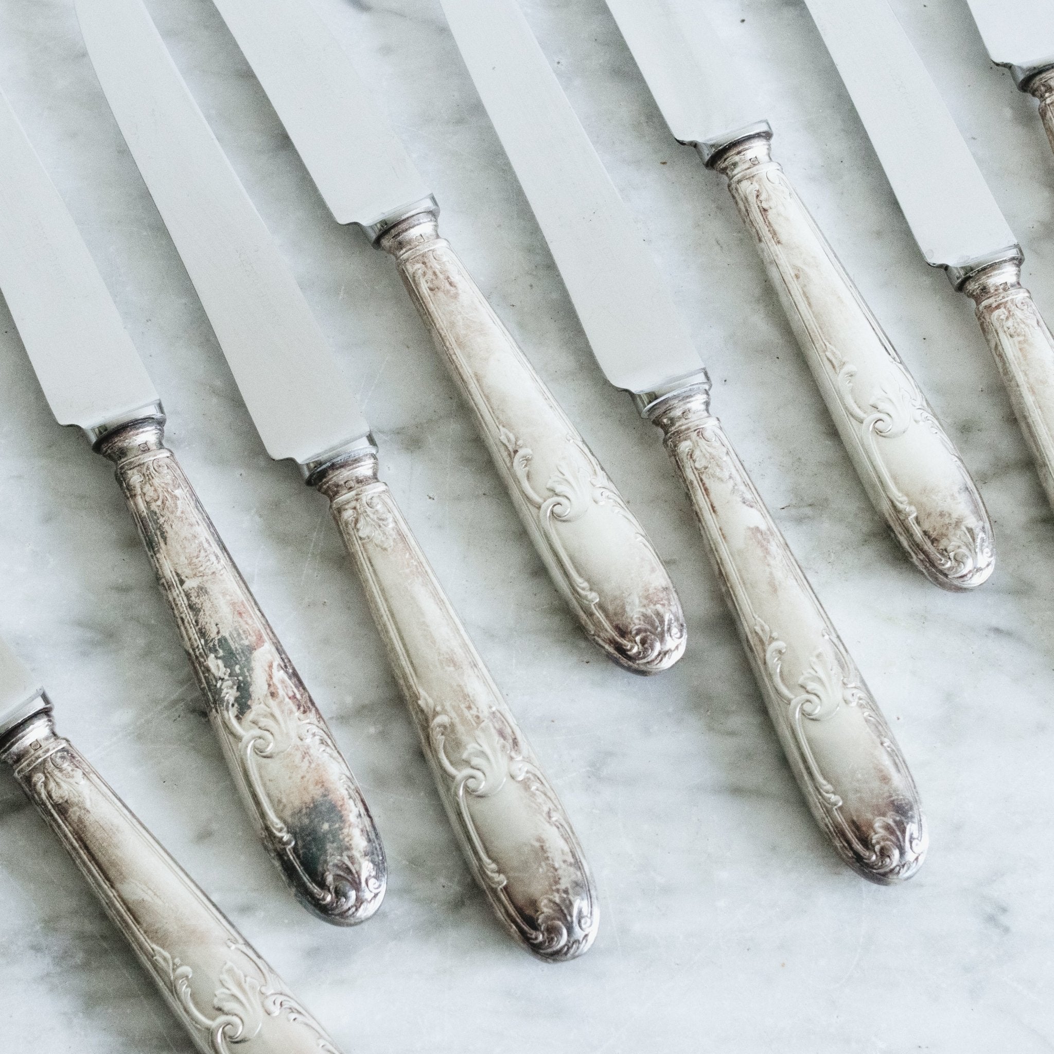 Vintage Silver Knife Set Of 10 - elsie green - The French Kitchen