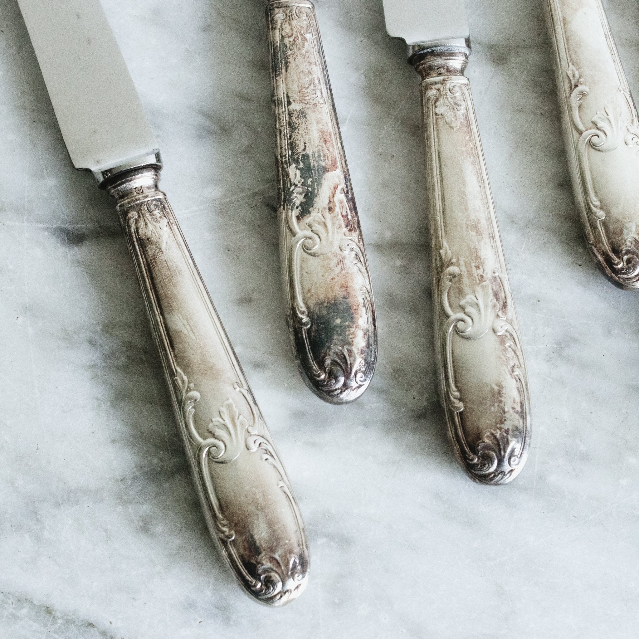 Vintage Silver Knife Set Of 10 - elsie green - The French Kitchen