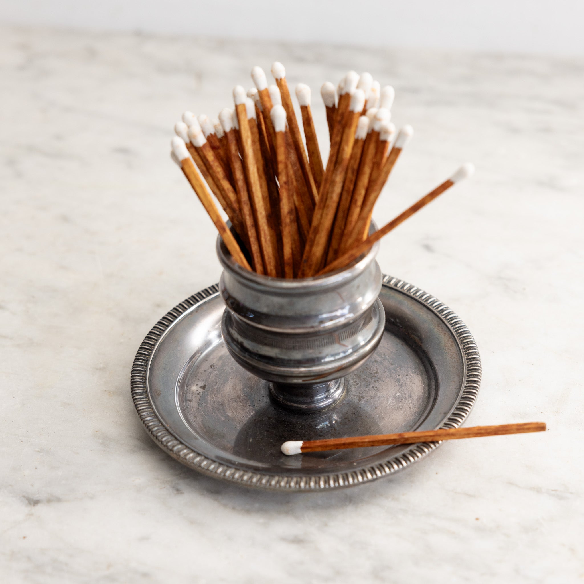 Vintage Silver Match Caddy - elsie green - decor