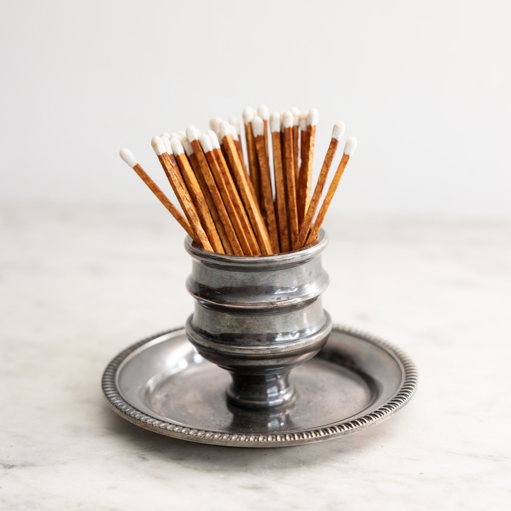 Vintage Silver Match Caddy - elsie green - decor