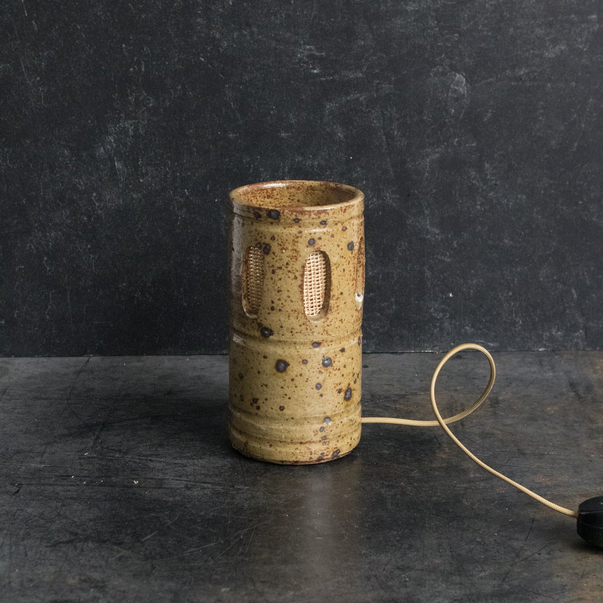 Vintage Stoneware Accent Lamp - elsie green - decor