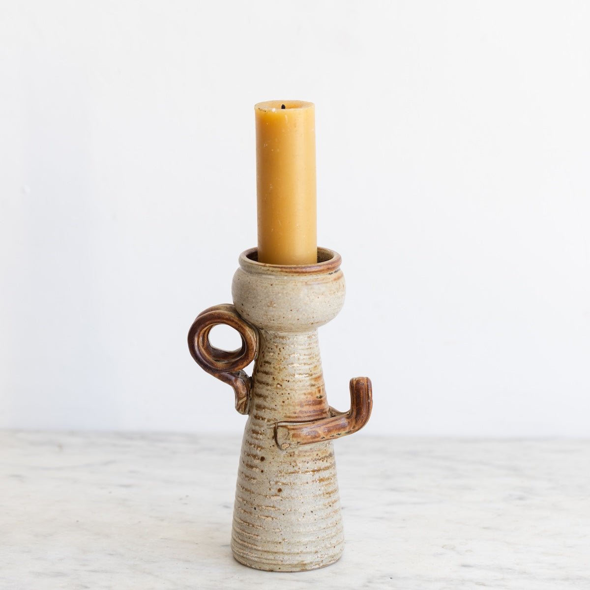 Vintage Stoneware Candlestick - elsie green - decor
