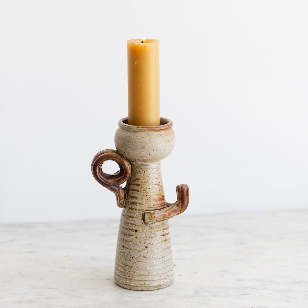 Vintage Stoneware Candlestick - elsie green - decor
