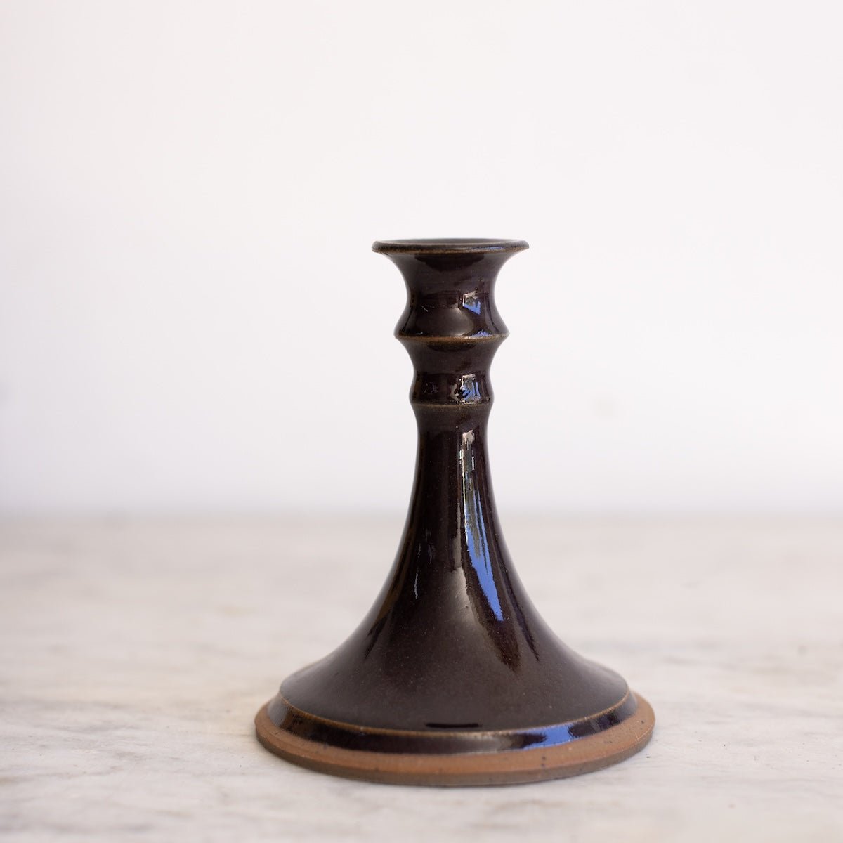 Vintage Stoneware Candlestick | Signed by Artist - elsie green - decor