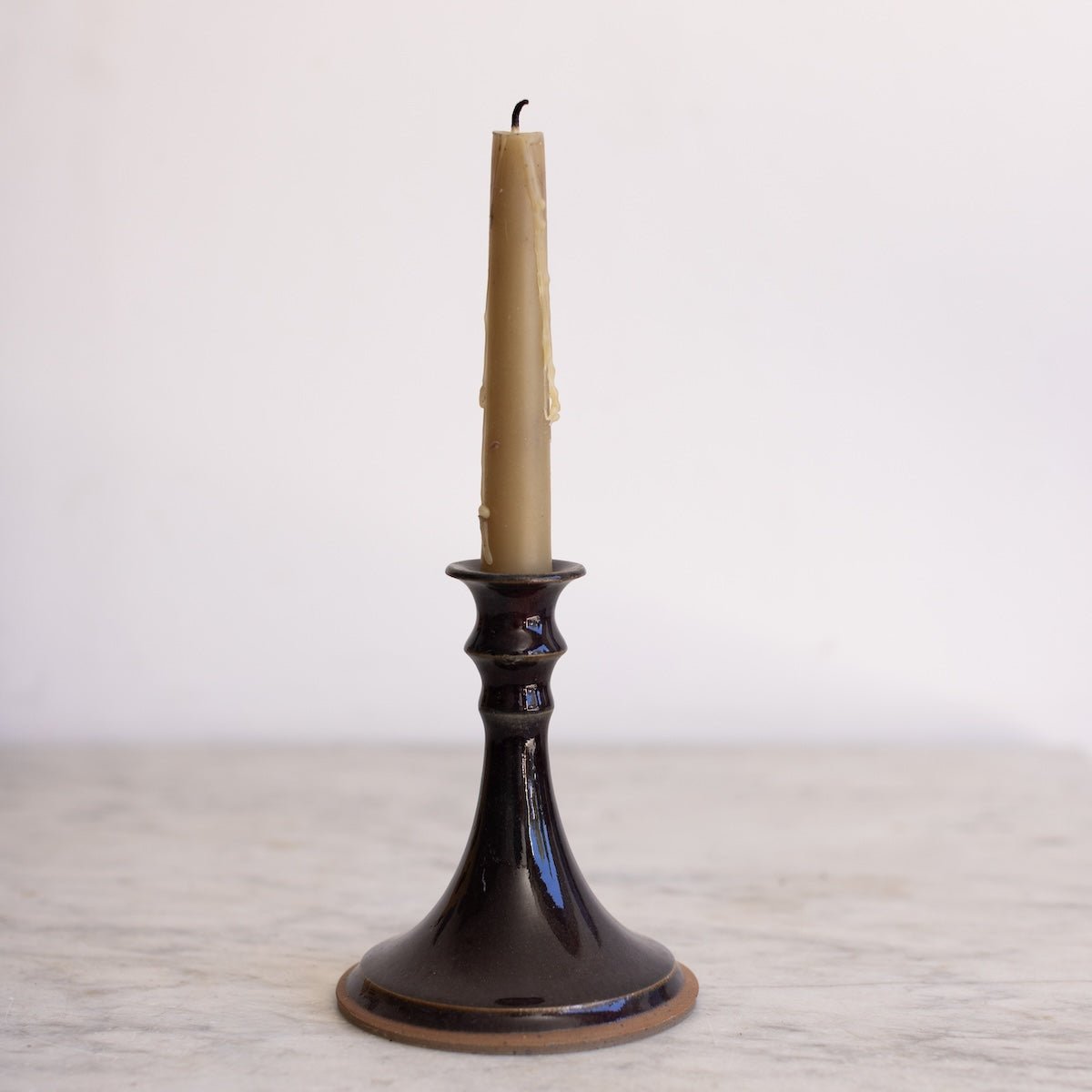 Vintage Stoneware Candlestick | Signed by Artist - elsie green - decor