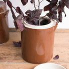 Vintage Stoneware Crock With Lid | Brown - elsie green - The French Kitchen