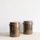 Vintage Stoneware Crock With Lid | Brown - elsie green - The French Kitchen