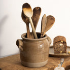 Vintage Stoneware Crock with Wood Spoons - elsie green - the french kitchen