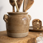 Vintage Stoneware Crock with Wood Spoons - elsie green - the french kitchen