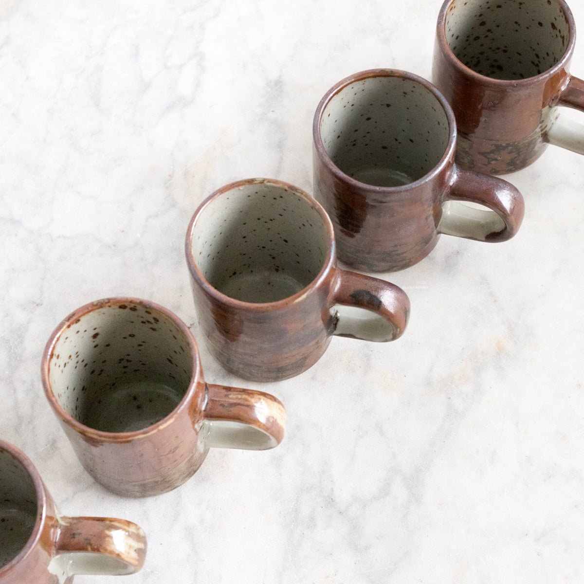 Vintage Stoneware Demitasse Cup Set Of 5 - elsie green - The French Kitchen