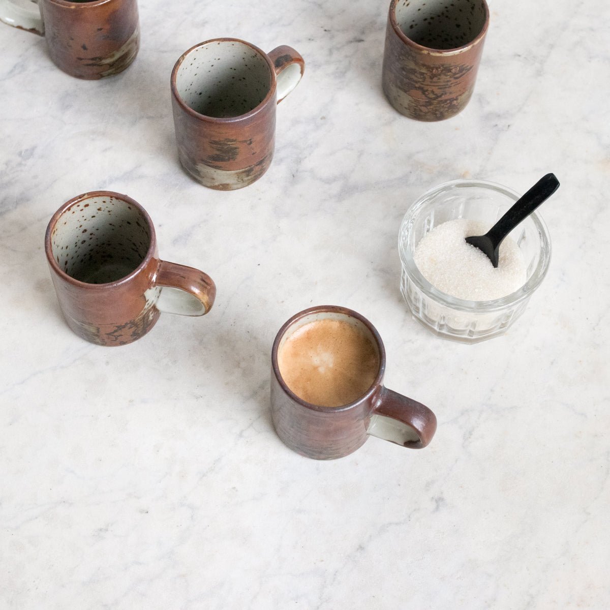 Vintage Stoneware Demitasse Cup Set Of 5 - elsie green - The French Kitchen