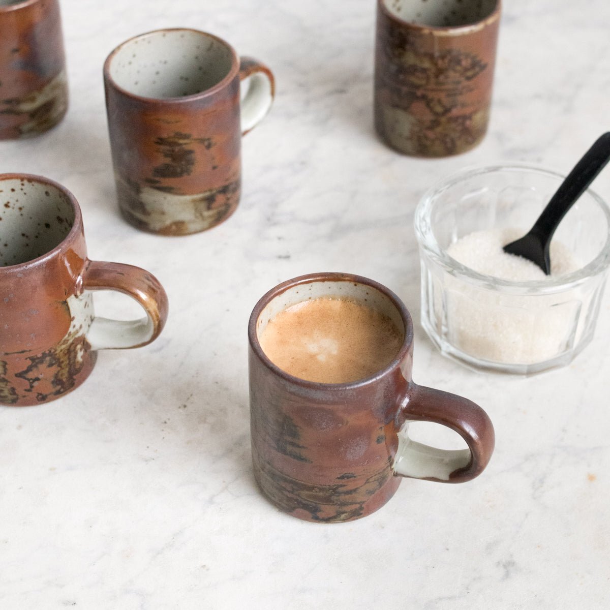 Vintage Stoneware Demitasse Cup Set Of 5 - elsie green - The French Kitchen