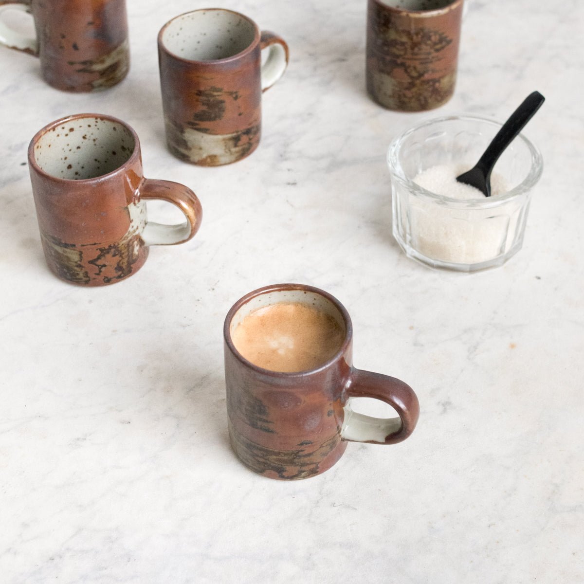 Vintage Stoneware Demitasse Cup Set Of 5 - elsie green - The French Kitchen