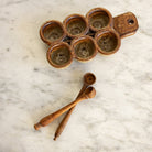 Vintage Stoneware Escargot Tray with Petite Spoons - elsie green - the french kitchen