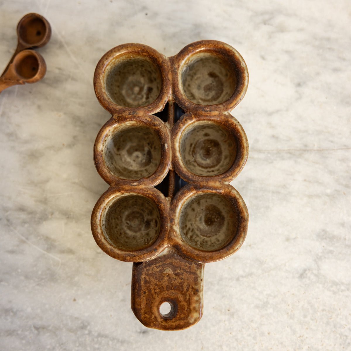 Vintage Stoneware Escargot Tray with Petite Spoons - elsie green - the french kitchen