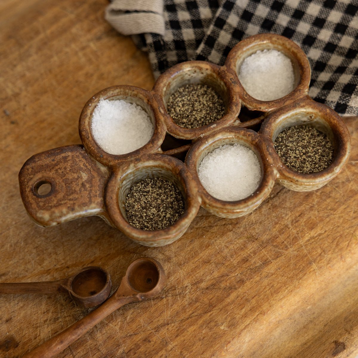 Vintage Stoneware Escargot Tray with Petite Spoons - elsie green - the french kitchen