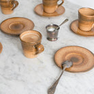 Vintage Stoneware Espresso Cup and Saucer Set of 6 - elsie green - the french kitchen