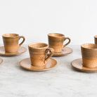 Vintage Stoneware Espresso Cup and Saucer Set of 6 - elsie green - the french kitchen