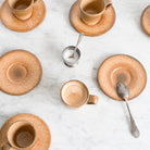 Vintage Stoneware Espresso Cup and Saucer Set of 6 - elsie green - the french kitchen