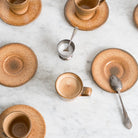 Vintage Stoneware Espresso Cup and Saucer Set of 6 - elsie green - the french kitchen