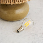 Vintage Stoneware Lamp with Hemp Shade - elsie green - decor
