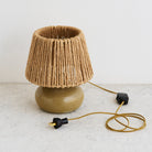 Vintage Stoneware Lamp with Hemp Shade - elsie green - decor