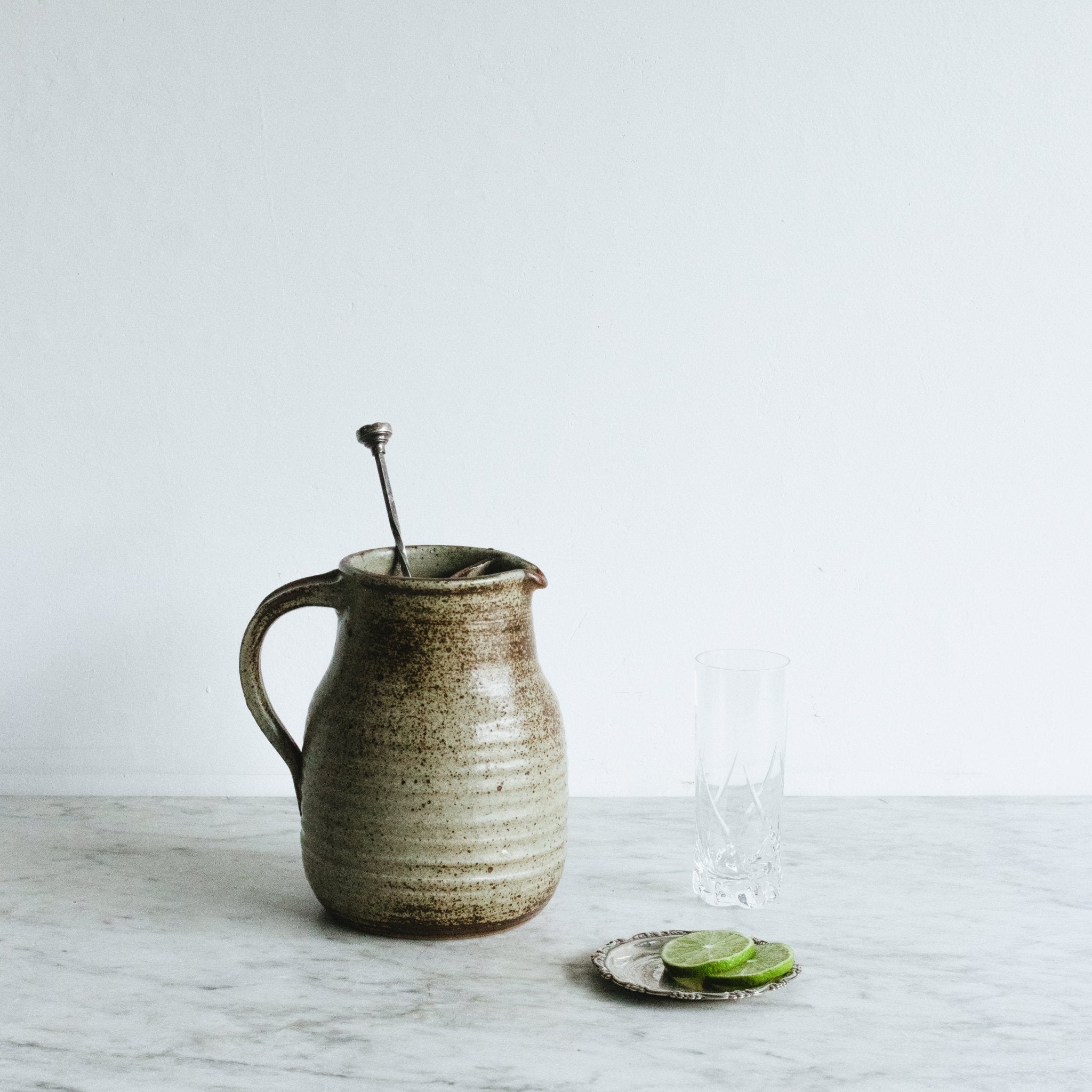 Vintage Stoneware Pitcher | Signed By Artist - elsie green - The French Kitchen