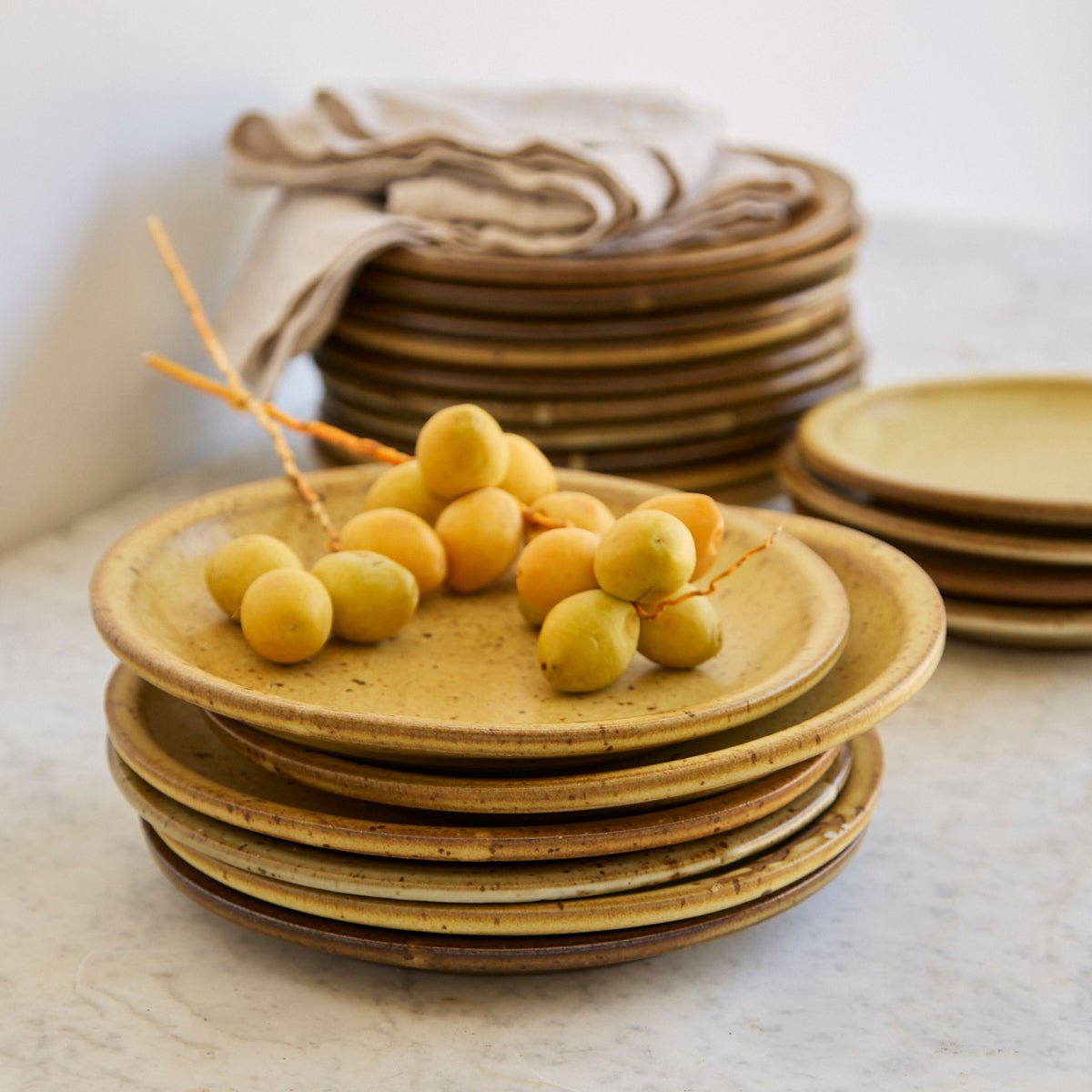 Vintage Stoneware Plate Set of 6 - elsie green - the french kitchen