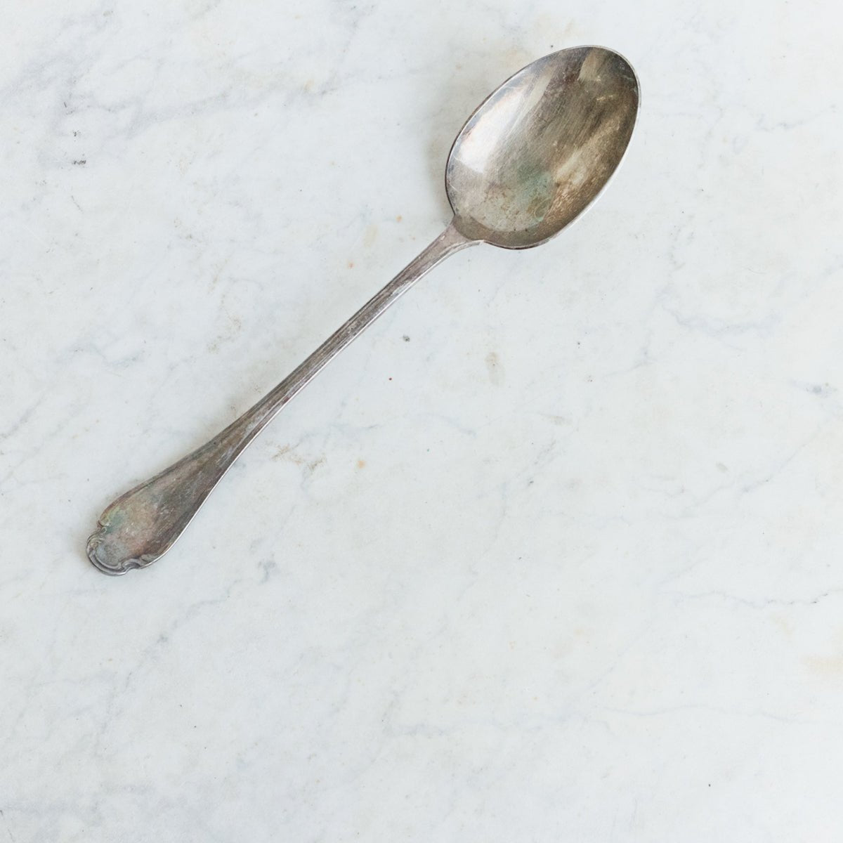 Vintage Stoneware Platter and Silver Serving Spoon - elsie green - the french kitchen