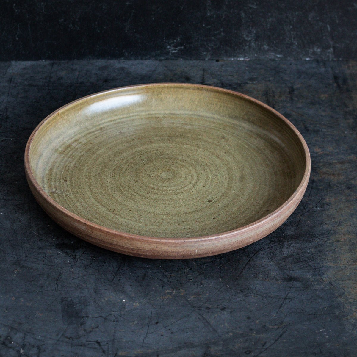 Vintage Stoneware Platter | Signed by Artist - elsie green - art